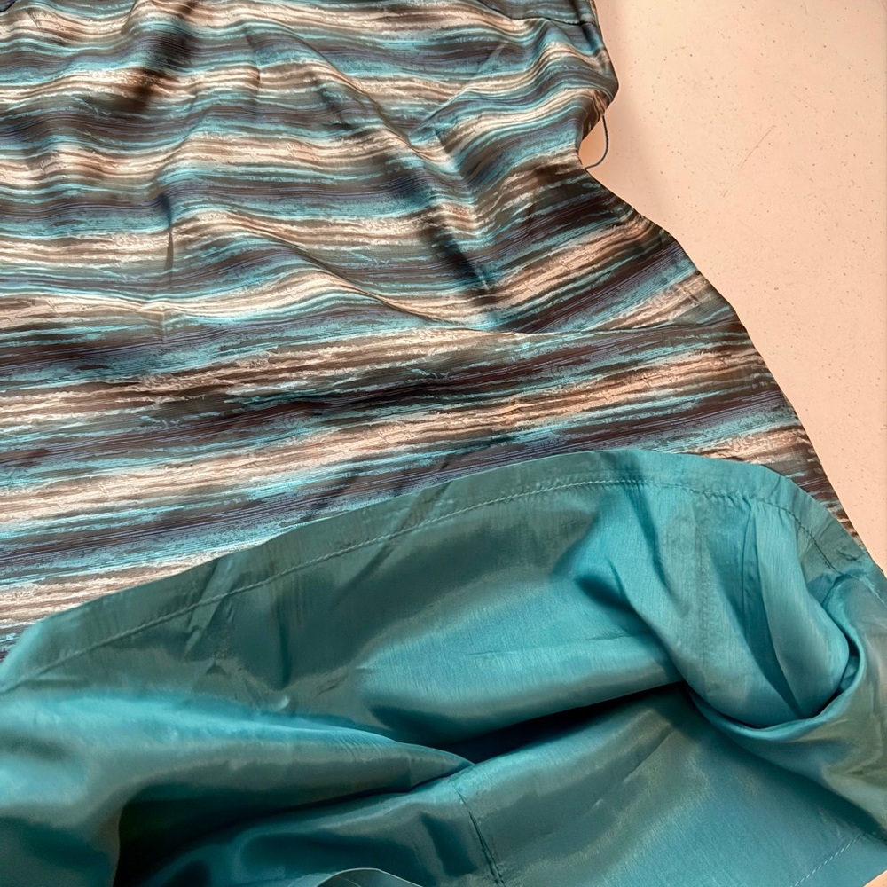 ANTONIO MELANI Teal and Black Striped Midi Dress - Picture 5 of 6
